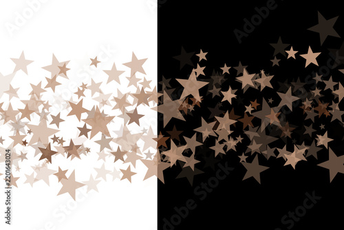 Abstract split background featuring a horizontal flow of layered translucent stars in earthy brown tones