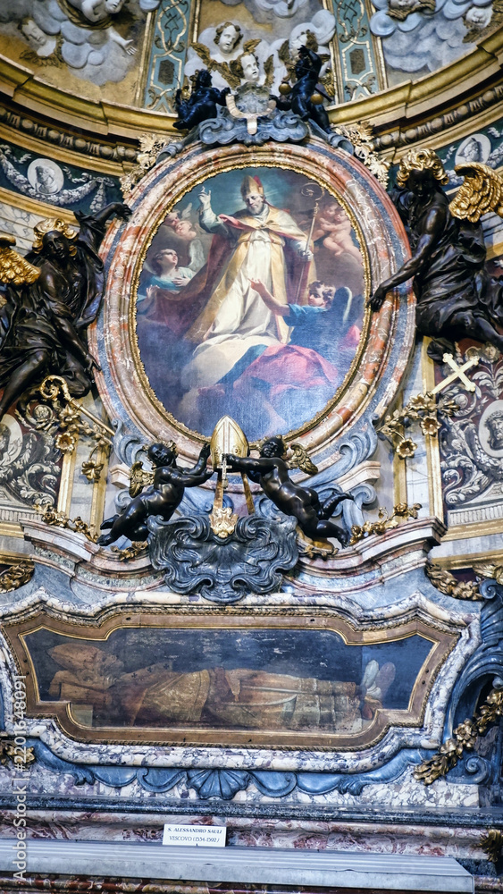 Obraz premium View Of The Altar Of Sant Alessandro Sauli Chapel Inside Pavia Cathedral