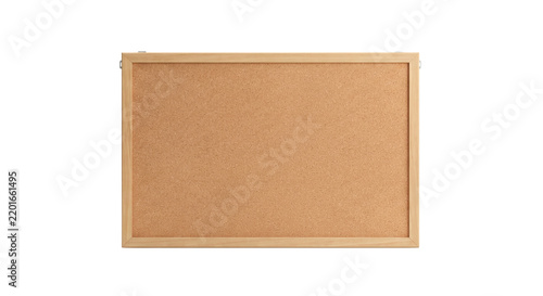 Blank wooden framed cork notice board on transparent background