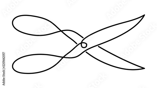 Scissors icon white background.
