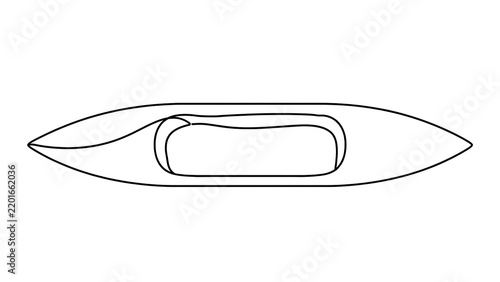 Kayak boat white background.