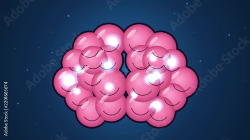 Glowing Human Brain with Synaptic Light Connections Animation