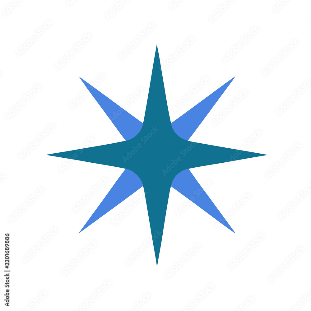 Fototapeta premium Two overlapping starburst shapes