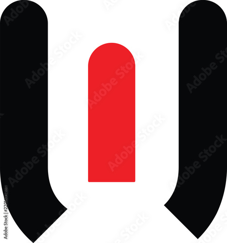 U-Shape and Vertical Pill Logo, red exclamation mark