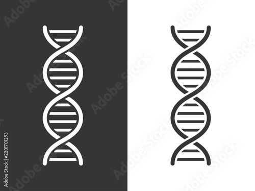 Bild auf Leinwand dna double helix vector icon set, scientific biology symbols for genetics, molec