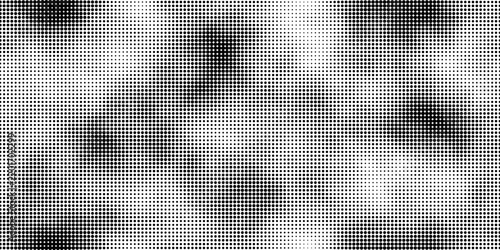 High contrast black and white wavy halftone dot dispersion pattern abstract vector background eps10