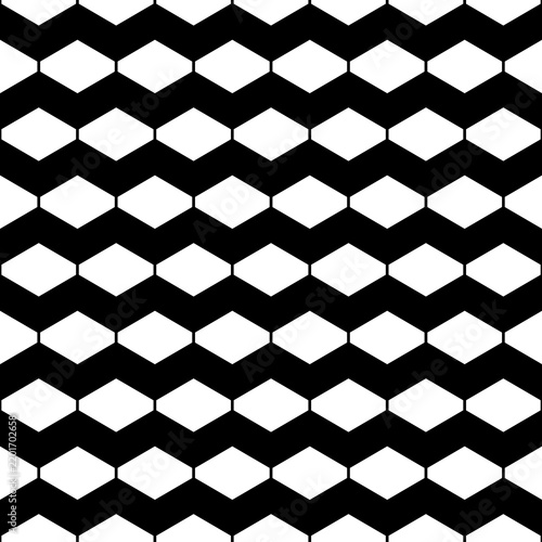Seamless pattern with geometric motifs in black and white