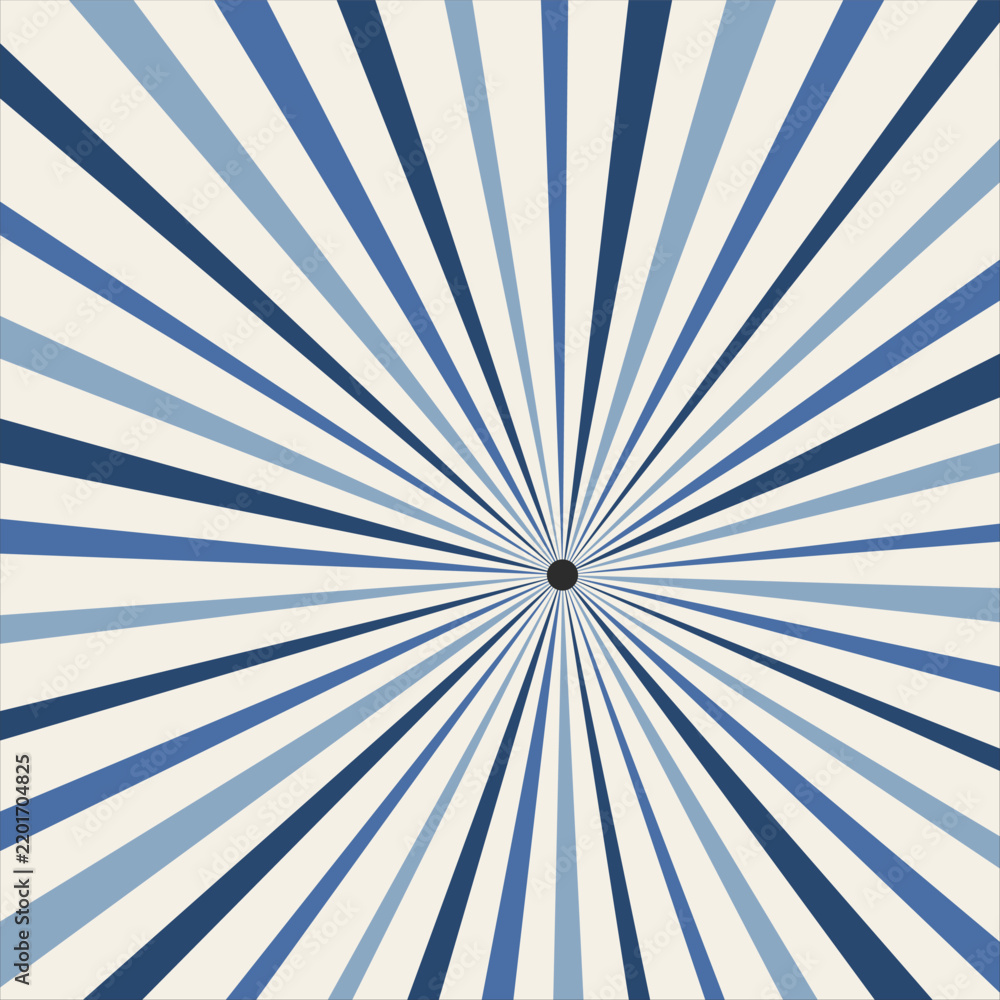 Obraz premium Colorful white and blue sunray background. Glowing light rays for design and print use.