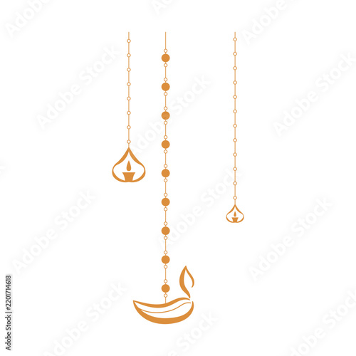 Hanging Diwali Lamps Illustration