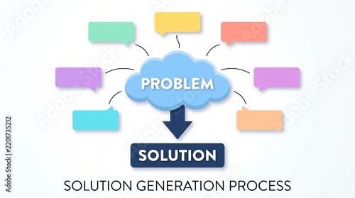 Solution generation process diagram with problem and solution