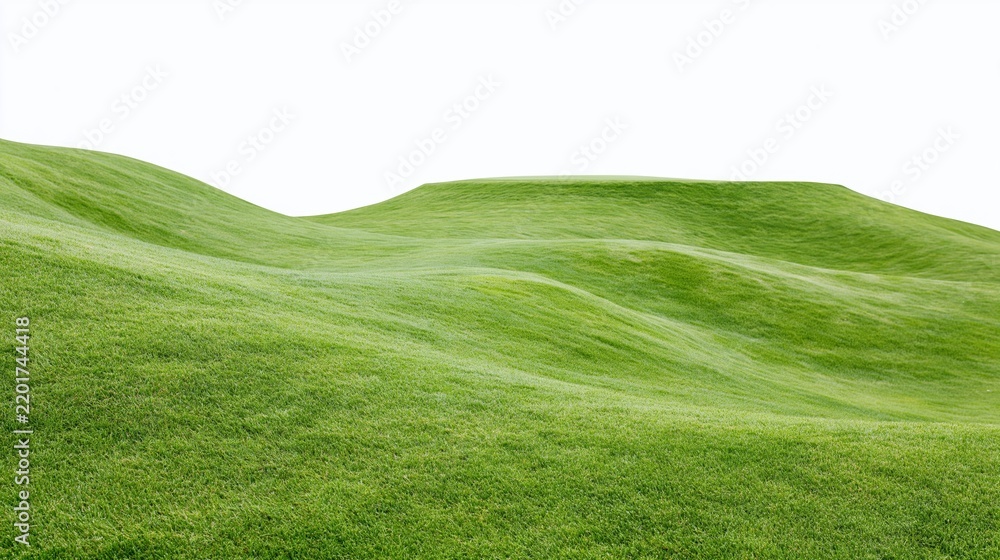 Fototapeta premium Gently rolling mowed grass fairway on a golf course