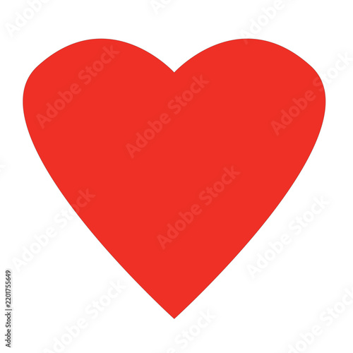 Red Heart Vector Icon Love Symbol for Valentines Day Wedding and Health Design