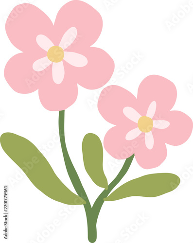 cute spring summer blossom flower vector cartoon illustration