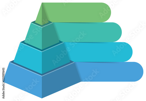 Four level isometric pyramid infographic template