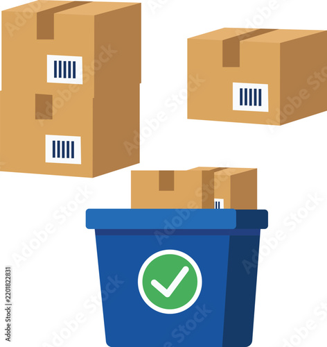 Shipping Boxes with Verified Container Illustration
