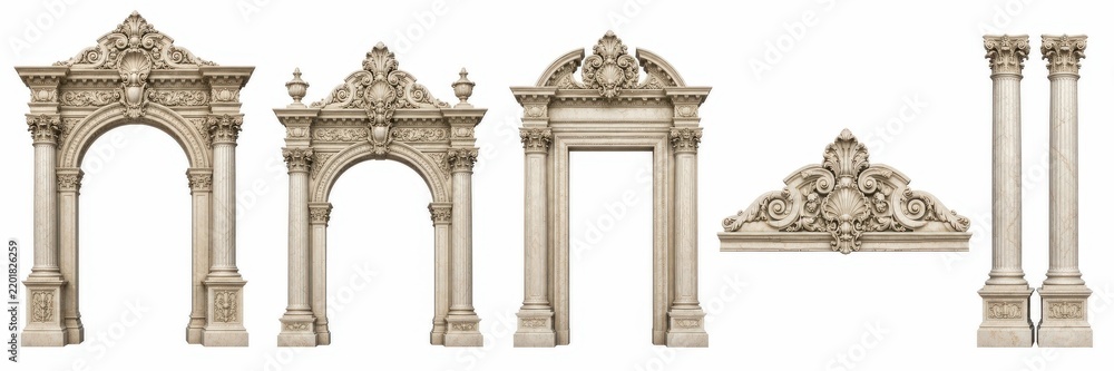 Obraz premium Ornate classical architectural frames and decorative columns set