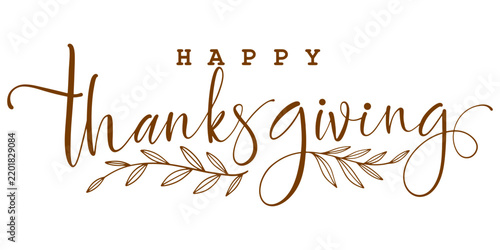 happy thanksgiving lettering calligraphy text brush vector Eps