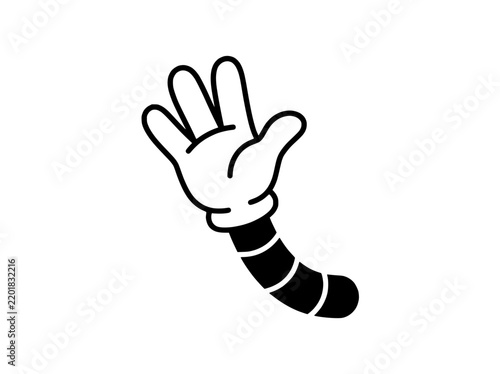 Cartoon Hand Waving Isolated