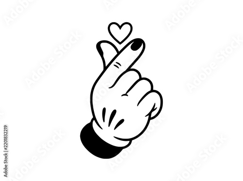 Cartoon Hand Making Heart Gesture