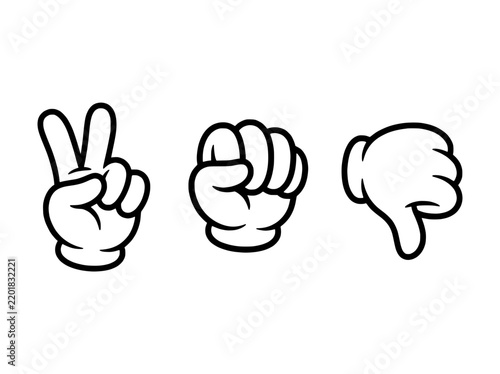 Cartoon Hands Gestures Isolated