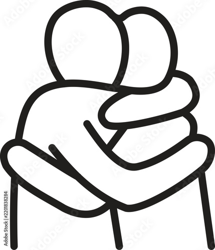 Two people hugging sitting on a chair