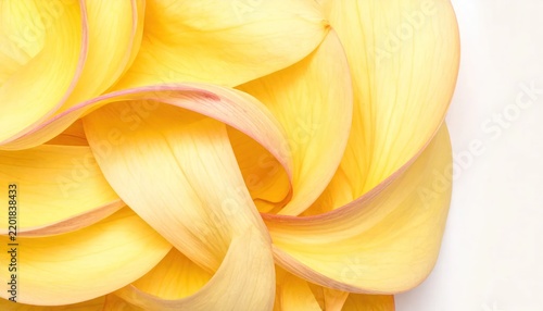 Macro close up of vibrant yellow flower petals.