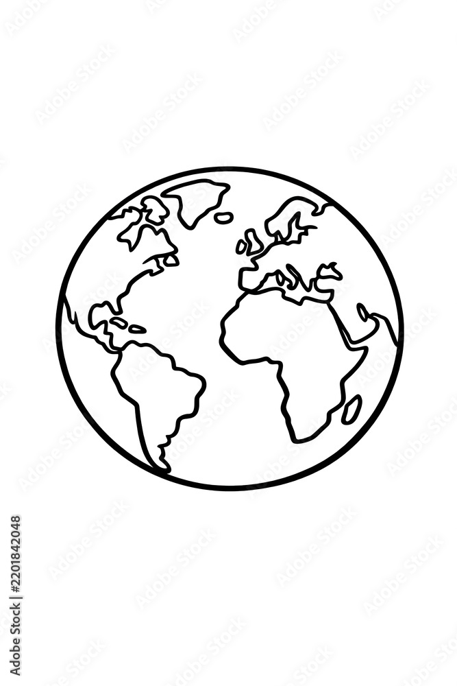 Obraz premium Global map in a circular perspective.