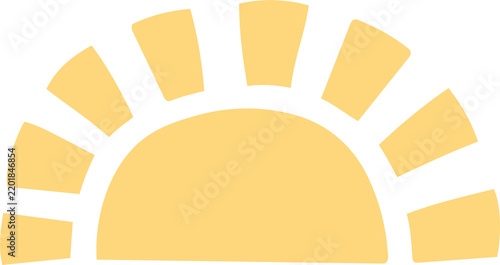 Decorative flat illustration of the sun