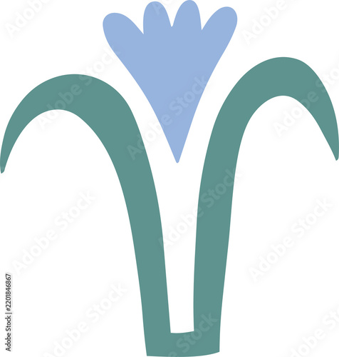 Abstract colorful flower drawing illustration. Funny children art style floral doodle cartoon collection, hand drawn basic nature shapes on isolated background.