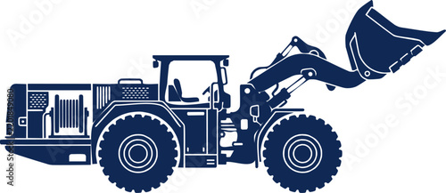 Minimalist Silhouette of an Electric Underground Mining Loader