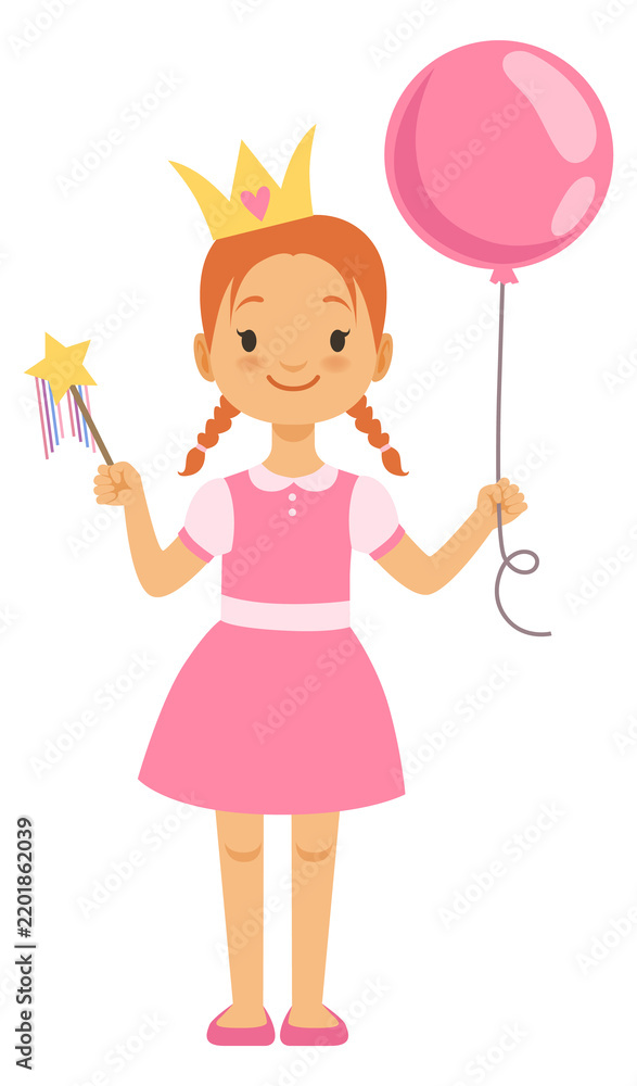 Obraz premium Cute girl in princess costume. Magic character dress
