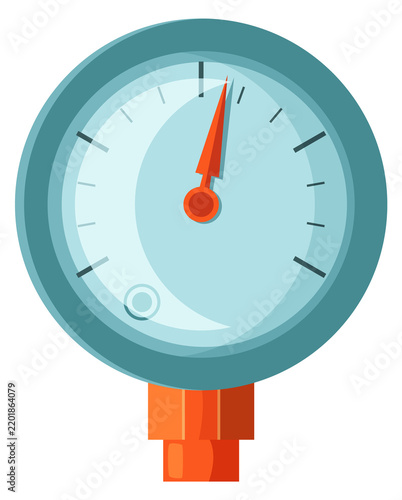 Manometer cartoon icon. Industrial pressure measurement gauge