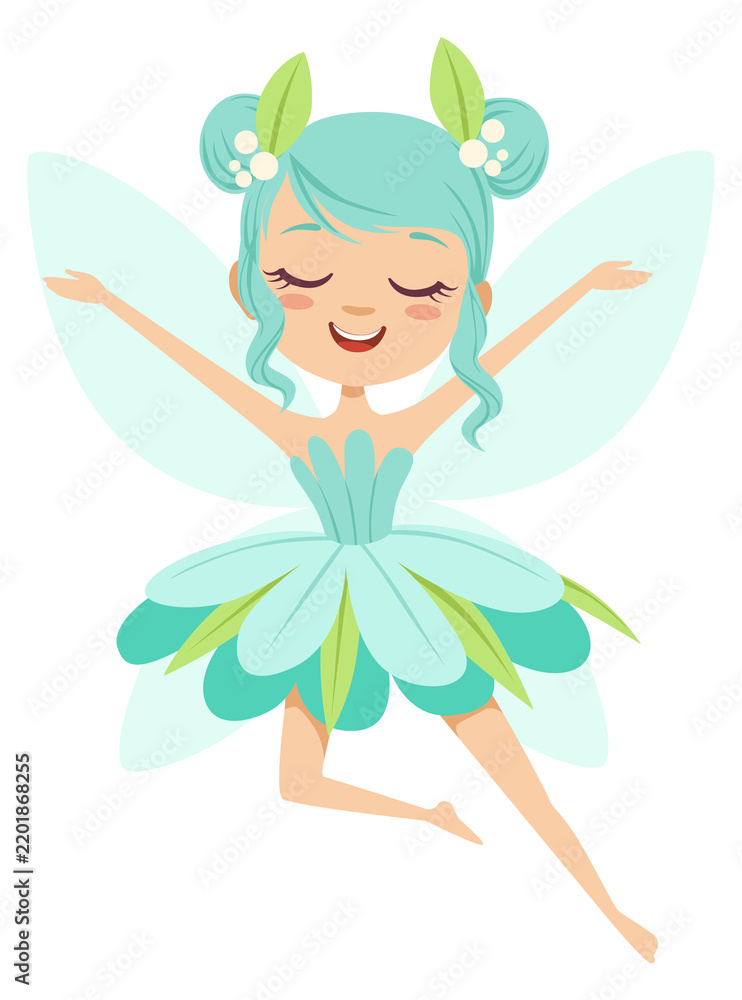 Obraz premium Flying fairy girl. Magic fantasy creature character