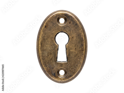 Vintage Brass Keyhole Escutcheon