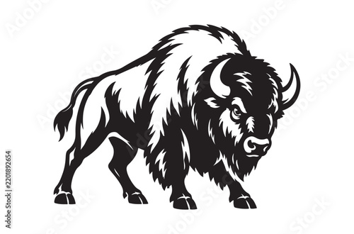 American Bison Silhouette Wildlife Vector Illustration