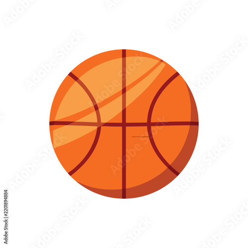 Detailed orange basketball with dark lines isolated on transparent background for sports activities