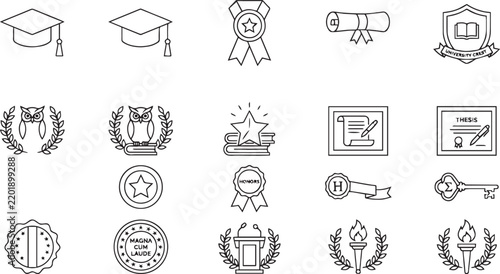 Obraz na plátně A collection of diverse intricately detailed and somewhat archaic hand drawn ill