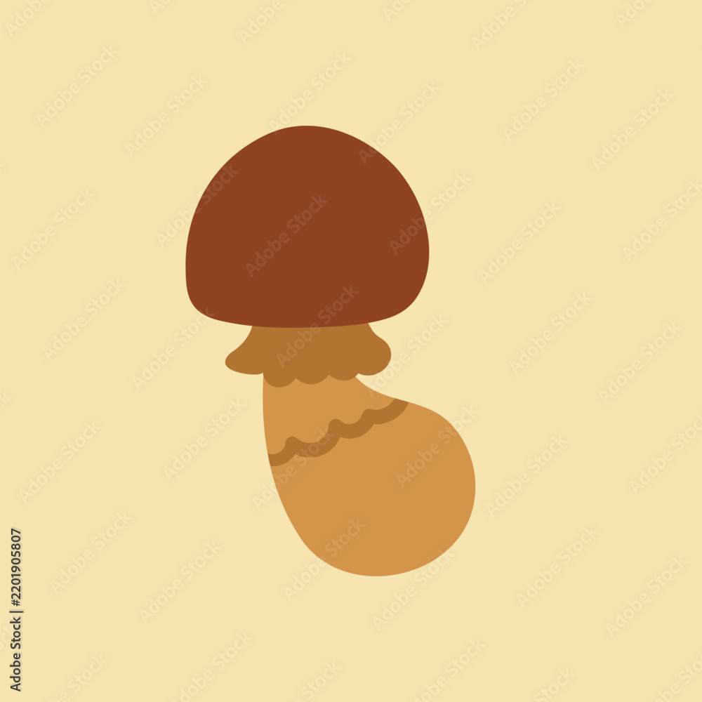 Obraz premium Mushroom sticker, aesthetic nature cartoon illustration vector