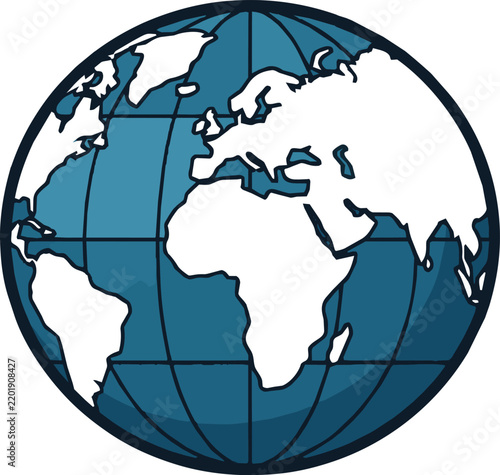 Planet Earth Globe Vector Illustration for World Map and Travel Concept