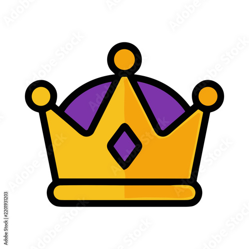 Bild auf Leinwand Golden Crown with Purple Jewels and Blue Gemstone Centerpiece
