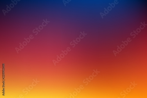 Smooth blue to deep purple and orange gradient background texture with color gradient