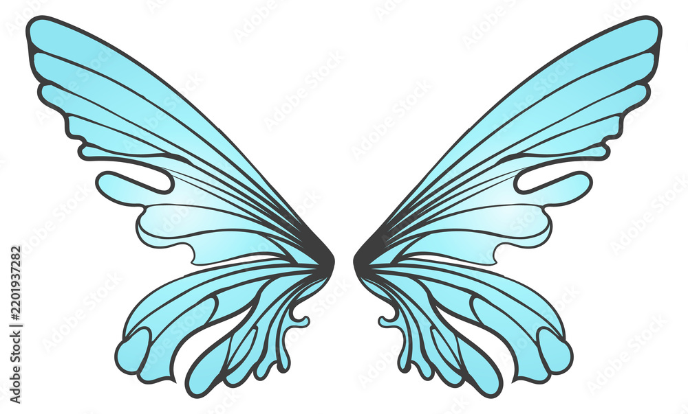 Obraz premium Fairy wings pair. Fairytale creature magic wings