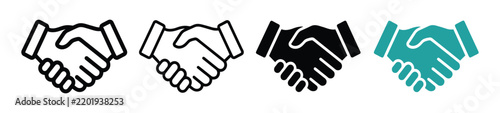 Handshake vector icon set, business agreement and partnership symbol collection, deal cooperation concept illustration