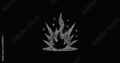 Sketch flame burst icon animation - smooth progressive reveal