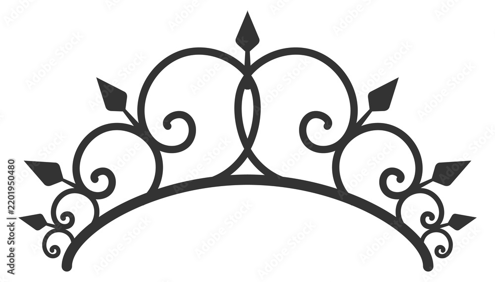 Obraz premium Elegant ornate tiara emblem. Hand drawn crown