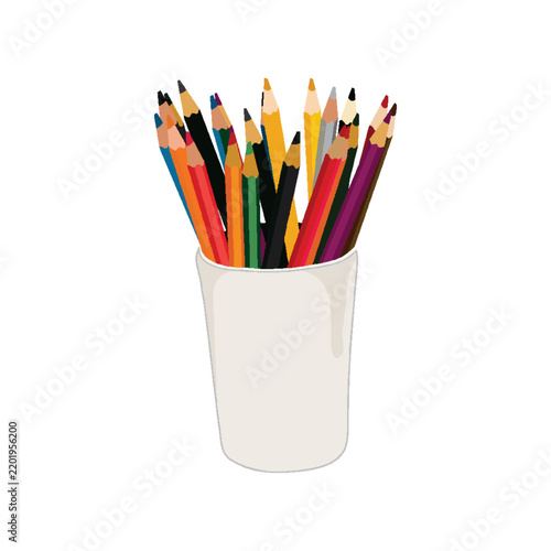 colored pencils in a glass