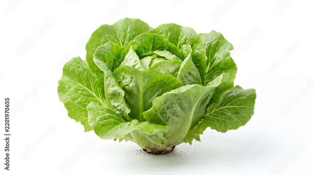 Obraz premium Fresh green lettuce on white.
