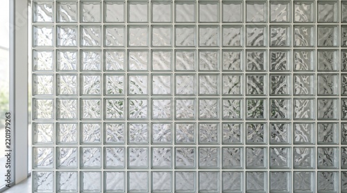 Wavy glass block wall with distorted light