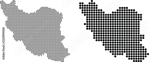 iran dotted map vector halftone style silhouette graphic geographic design
