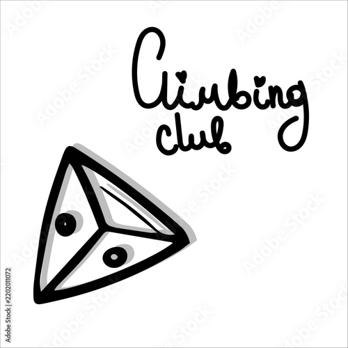 Climbing Holds equipment and accessories hand-drawn illustration rock climbing wall doodle illustration 